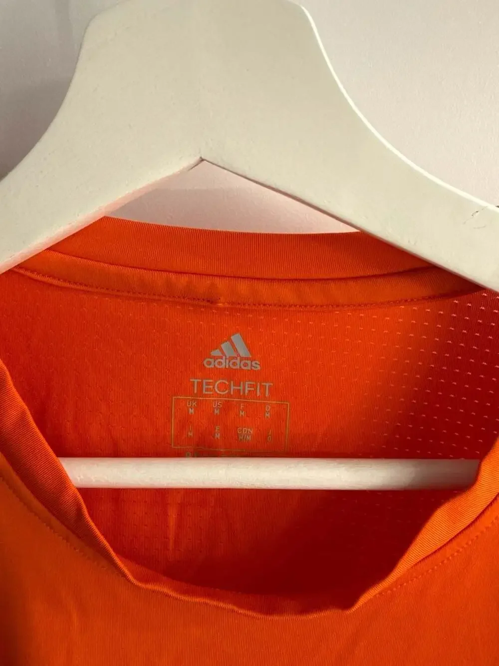 Adidas Techfit Long Sleeve Compression Shirt Orange Size Medium